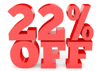 22% off discount
