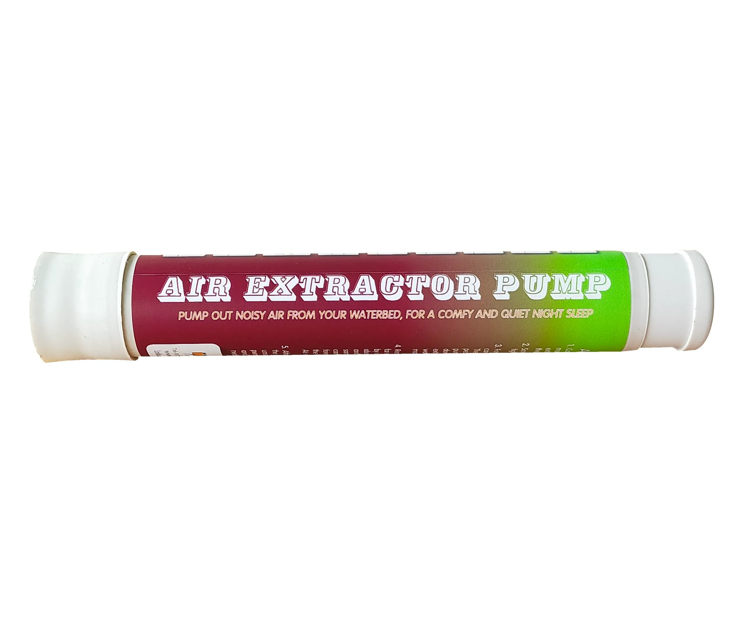 Burgundy waterbed air pump kit with side view.