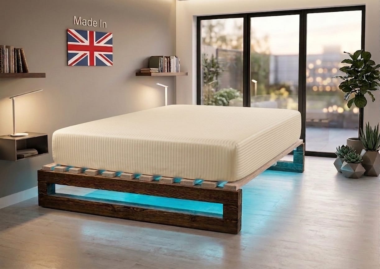 Ivory Oyster Stripped Waterbed Sheet