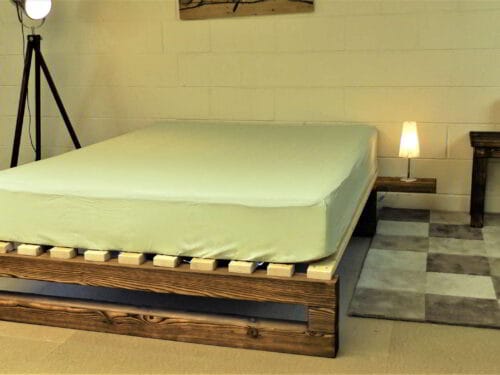 Pale Green waterbed sheet over a waterbed mattress