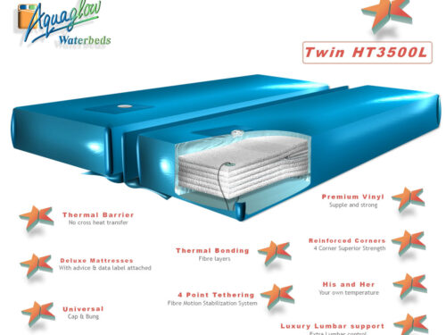 Deluxe Twin Dual Traditional Framed Waterbed Mattress HT3500