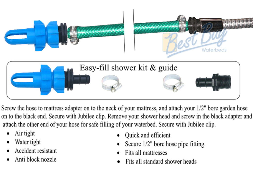 EasyFill Waterbed Filling Kit From Your Shower Aquaglow Waterbeds